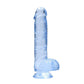 Shots Toys | REALROCK Crystal Clear 6"/15cm Realistic Dildo with Balls Blue