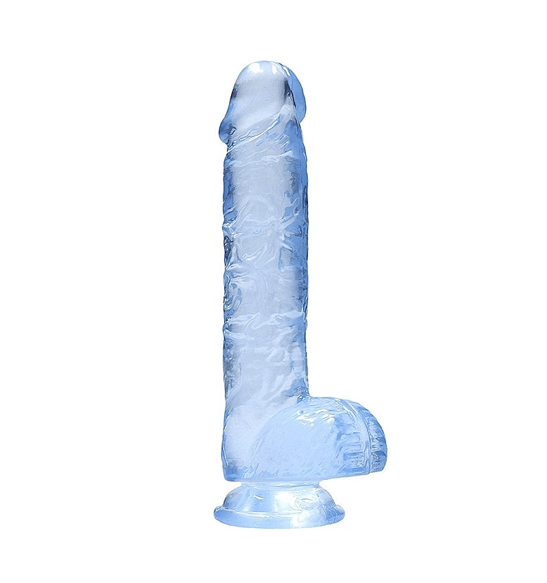 Shots Toys | REALROCK Crystal Clear 6"/15cm Realistic Dildo with Balls Blue