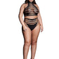 Le Desir Shade - Carpo XLVI - Two Piece with Turtleneck, Crop Top and Pantie Black Size OSX