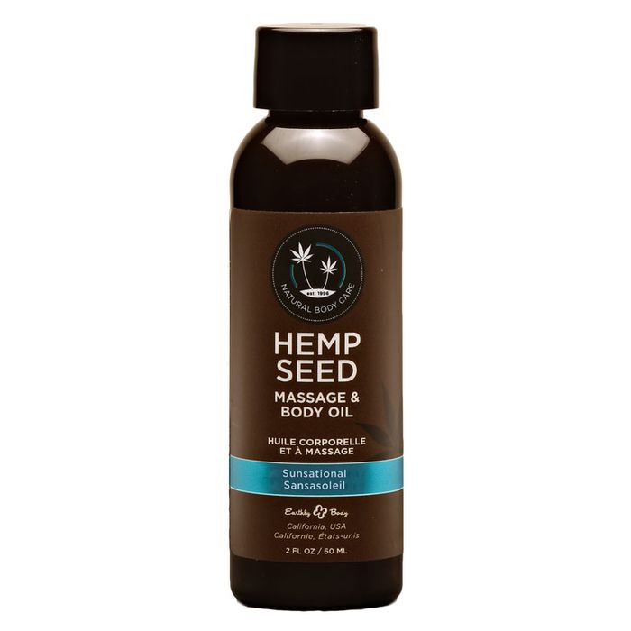 Earthly Body Hemp Seed Massage & Body Oil Sunsational (Italian Bergamot, Juniper Berries & White Wood) 60ml