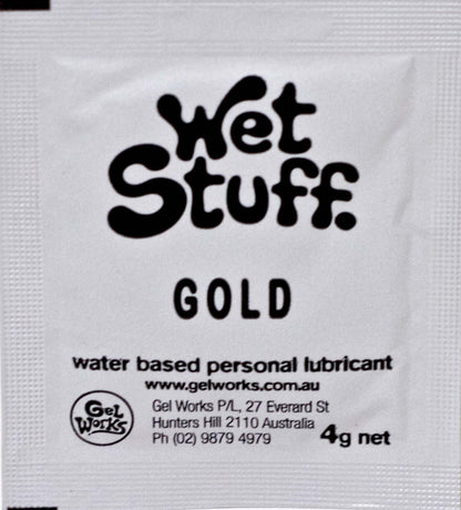 Wet Stuff Gold Water Based Lubricant Travel 4g 1/5/10/15/20/25/50/100 Sachets