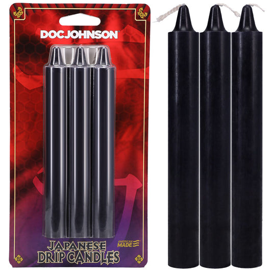 Doc Johnson Japanese Drip Candles - Black 3 Pack