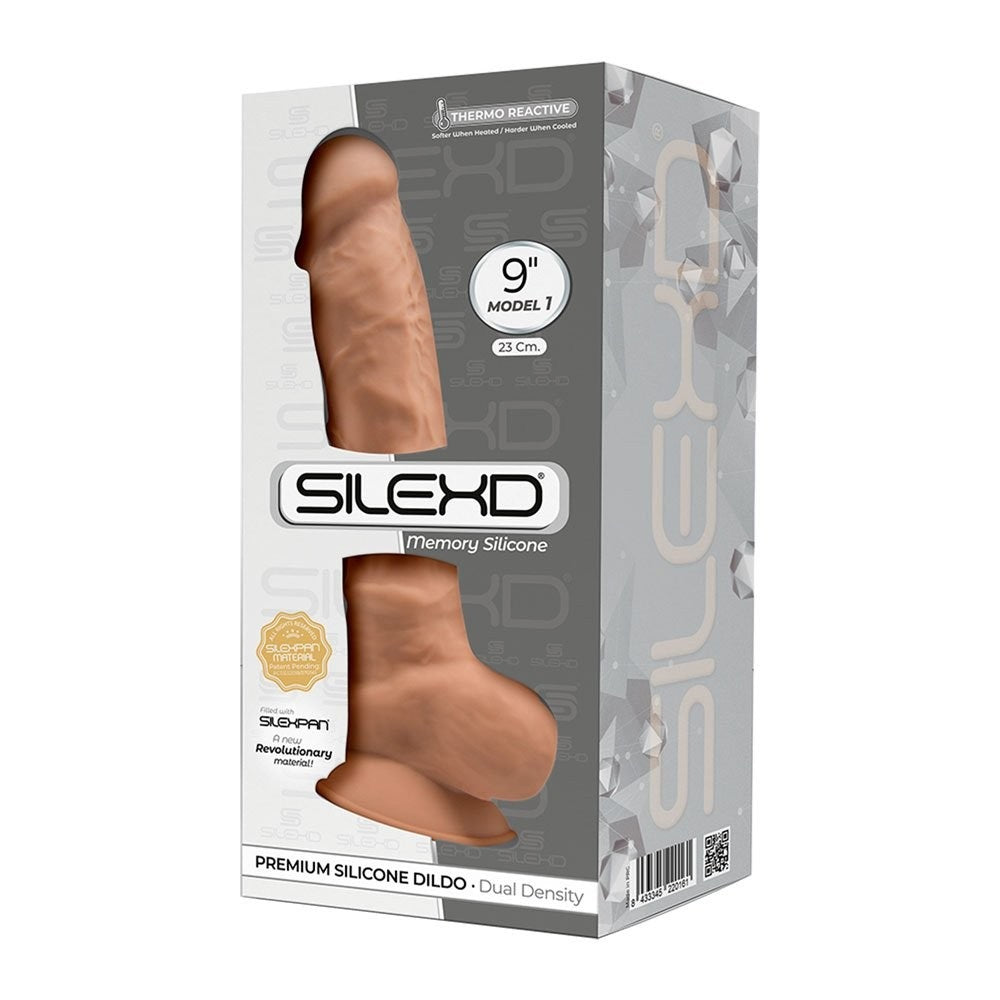 Adrien Lastic Silexd 9" Model 1 Realistic Silicone Dildo - Caramel