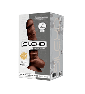 Adrien Lastic Silexd 7" Model 1 Realistic Silicone Dildo - Brown