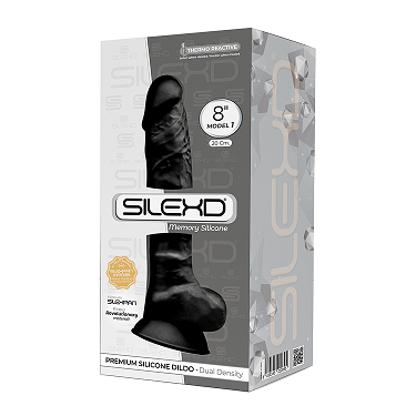 Adrien Lastic Silexd 8" Model 1 Realistic Silicone Dildo - Black