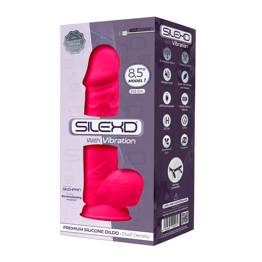 Adrien Lastic Silexd 8.5" Model 1 Realistic Silicone Dildo with Vibration - Pink