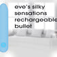 Adam & Eve Eve's Silky Sensations USB Rechargeable Bullet Vibrator Blue 9.4cm