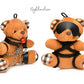 Master Series Gagged+Rope BDSM Bondage Teddy Bear Keychain Adult Gift - 2 Pack