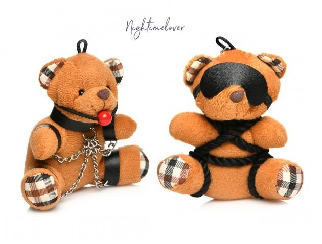 Master Series Gagged+Rope BDSM Bondage Teddy Bear Keychain Adult Gift - 2 Pack