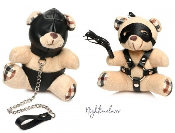 Master Series BDSM+Hooded Bondage Teddy Bear Keychain Adult Gift - 2 Pack