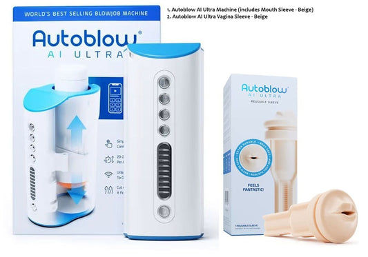 Autoblow AI Ultra - Automatic Stroking Blowjob Machine + Vagina Sleeve - 2 Pack