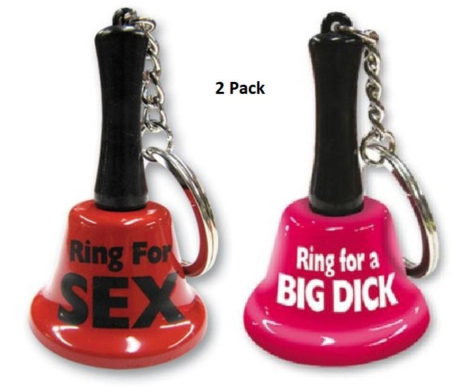 Ozze Creations | Ring For Sex + Ring For Big Dick Mini Bell Keychain - 2 Pack