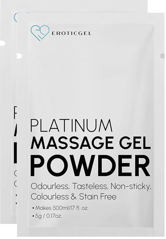 Eroticgel | Nuru Massage Powder 5g Travel Sample White Sachets - Makes 250ml Gel - NEW LOOK SACHETS