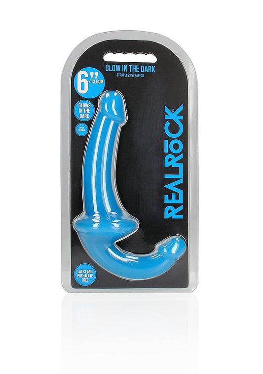 Shots Toys | REALROCK 13.5cm (6") Strapless Strap-On Glow in the Dark - Blue