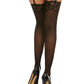 Dreamgirl Lace Top Sheer Thigh High Black Size OS