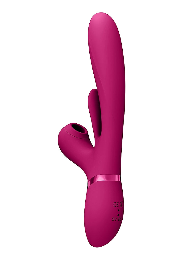 Shots Toys | VIVE Ena Thrusting G-Spot Vibrator w Flapping Tongue & Air Wave Pink