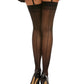 Dreamgirl Sheer Thigh High with Back Seam Black Size OS