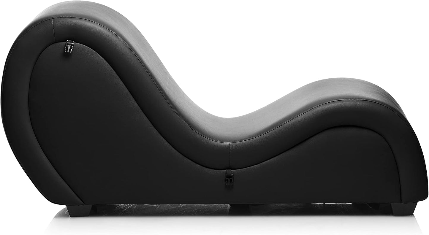 Master Series Kinky Couch Sex Chaise Lounge with Love Pillows - Black