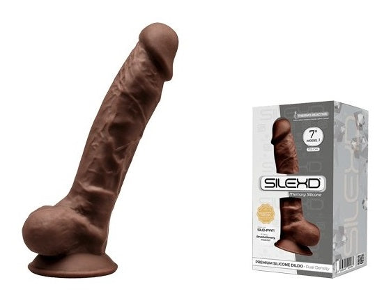 Adrien Lastic Silexd 7" Model 1 Realistic Silicone Dildo - Brown