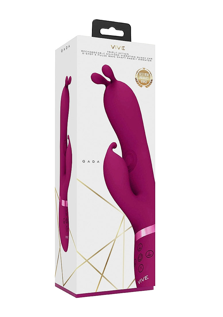 Shots Toys | VIVE Gada Bunny Ear G-Spot & Pulse Wave Shaft Rabbit Vibrator Pink