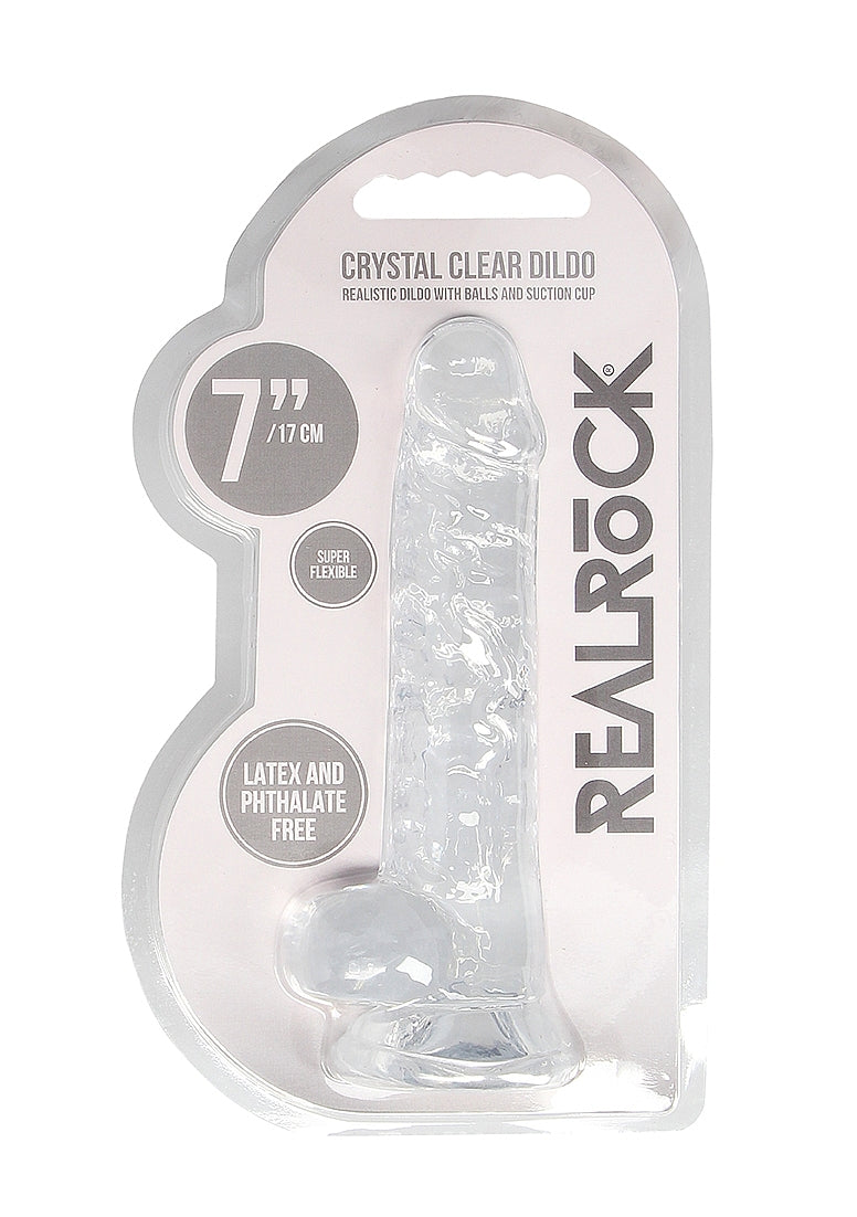 Shots Toys | REALROCK Crystal Clear 7"/17cm Realistic Dildo with Balls Transparent