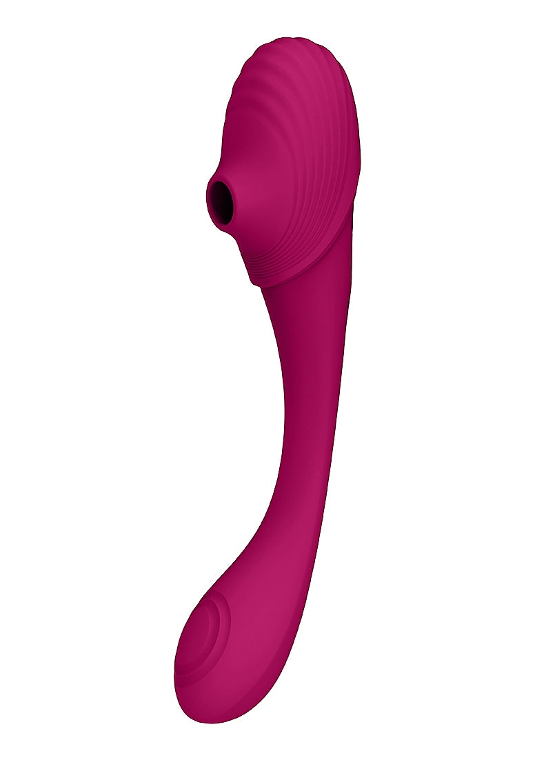 Shots Toys | VIVE Mirai Double Ended Pulse Wave & Air Wave Bendable Vibrator Pink