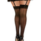 Dreamgirl Plus Size Sheer Thigh High Stockings with Back Seam Black Size OSX