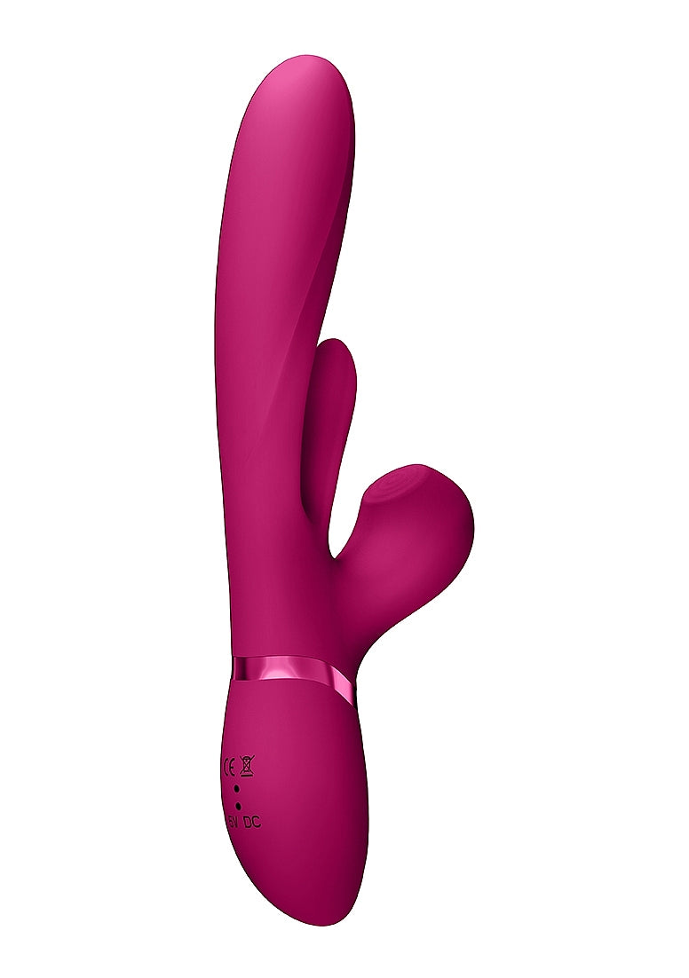 Shots Toys | VIVE Kura Thrusting G-Spot Vibrator Flapping Tongue & Pulse Wave Pink