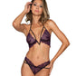 Dreamgirl Lingerie Bralette & Thong Plum Size OS One Size