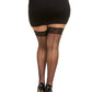 Dreamgirl Plus Size Laced Stay-up Fishnet Thigh High Black Size OSQ