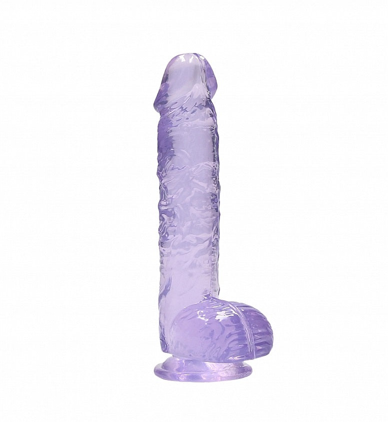 Shots Toys | REALROCK Crystal Clear 6"/15cm Realistic Dildo with Balls Purple