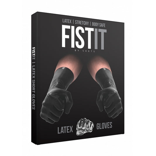 Shots Toys | Fist-It Latex Short Black Fisting Gloves