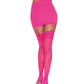 Dreamgirl Sheer Thigh High with Back Seam Hot Pink Size OS