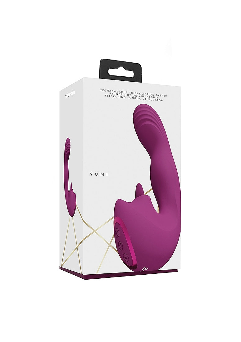 Shots Toys | VIVE Yumi Triple Motor G-Spot Finger Motion Vibrator and Flickering Tongue Stimulator Pink