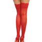 Dreamgirl Laced Stay-up Sheer Thigh High Red Size OS