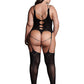 Le Desir Shade - Elara VII - Bodystocking with Open Cups Black Size OSX