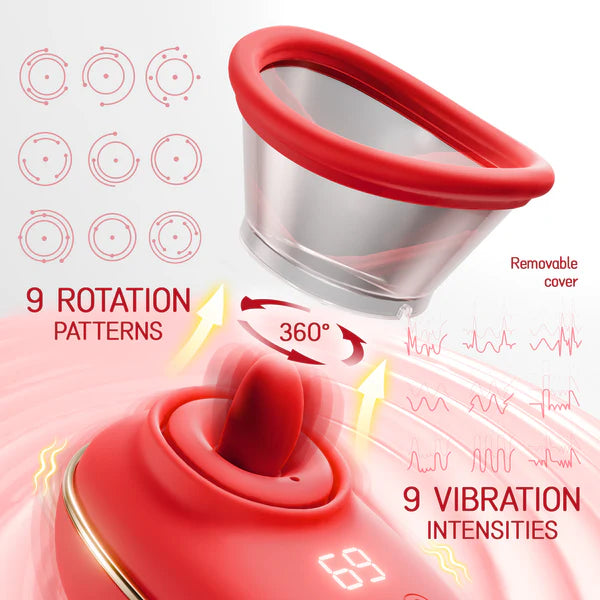 Amovibe Clitoral Sucking Vibrator with Licking Stimulator Red