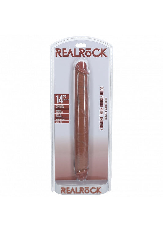 Shots Toys | REALROCK 35cm Thick Double Dildo - Tan (14") Thick Double Dong