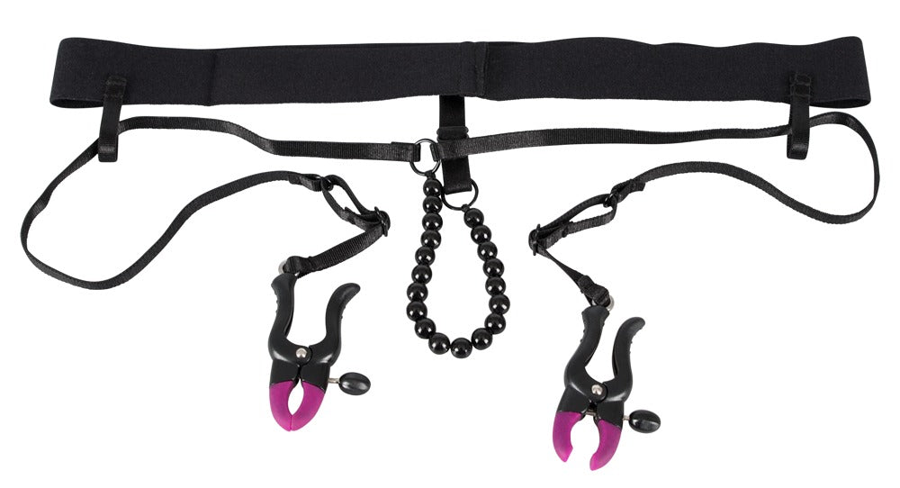 Bad Kitty Pearl String with Silicone Clamps Labia Spreader