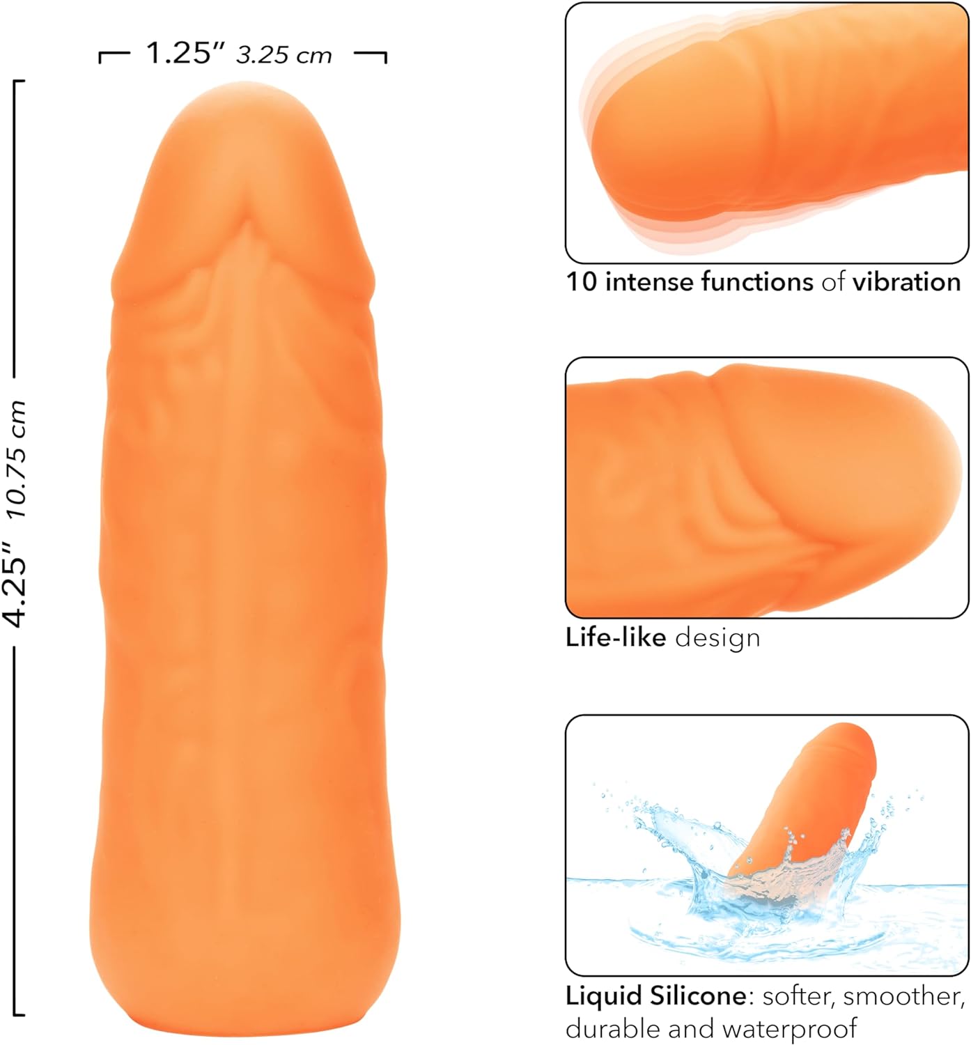 CalExotics Mini Vibrating Studs Vibrator Dildo Dong Orange