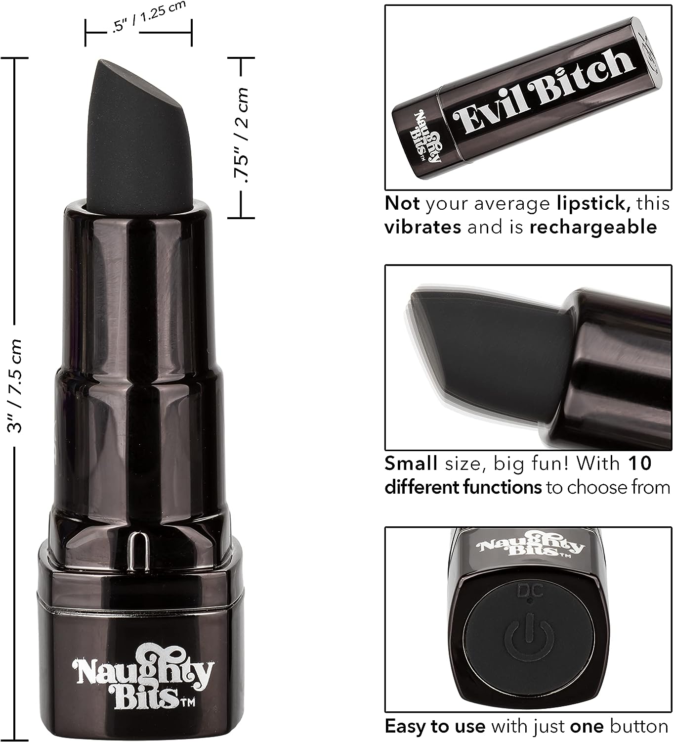 Calexotics | Naughty Bits Evil Bitch Lipstick Vibrator