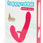 Love Honey Happy Rabbit Rechargeable Vibrating Strapless Strap On Pink