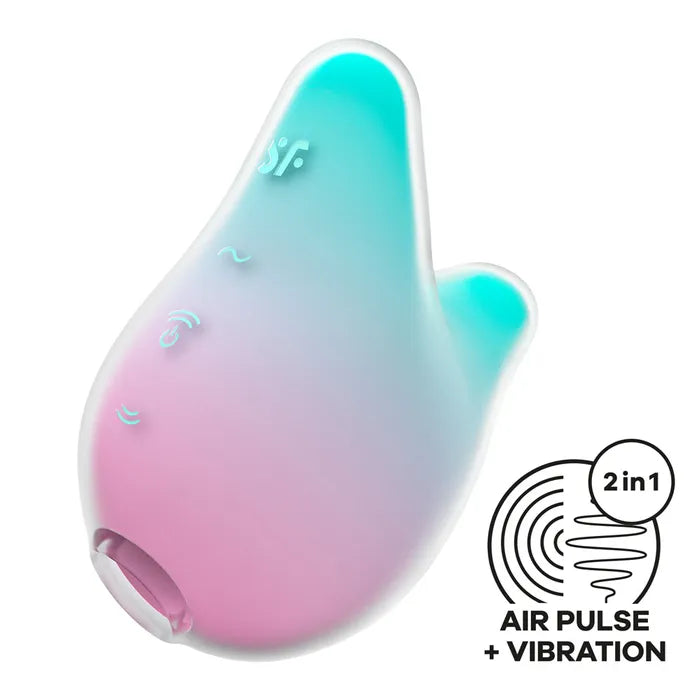 Satisfyer Mermaid Vibes - Mint/Pink USB Rechargeable Air Pulse Stimulator