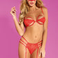 Millie Lingerie 4 Piece Mask & Bra & Panty & Stockings Size S/M or L/XL