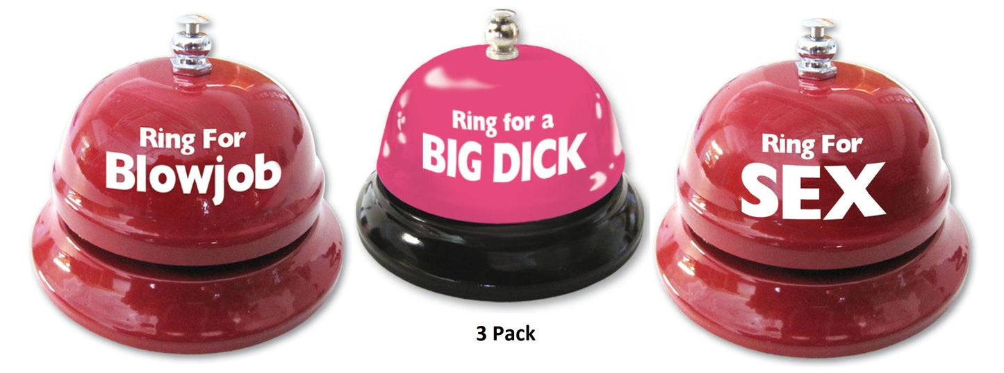 Ozze Creations | Ring For Sex + Big Dick + Blowjob Table Bell - 3 Pack