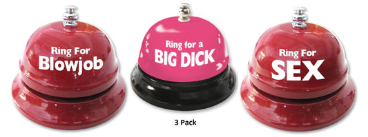 Ozze Creations | Ring For Sex + Big Dick + Blowjob Table Bell - 3 Pack