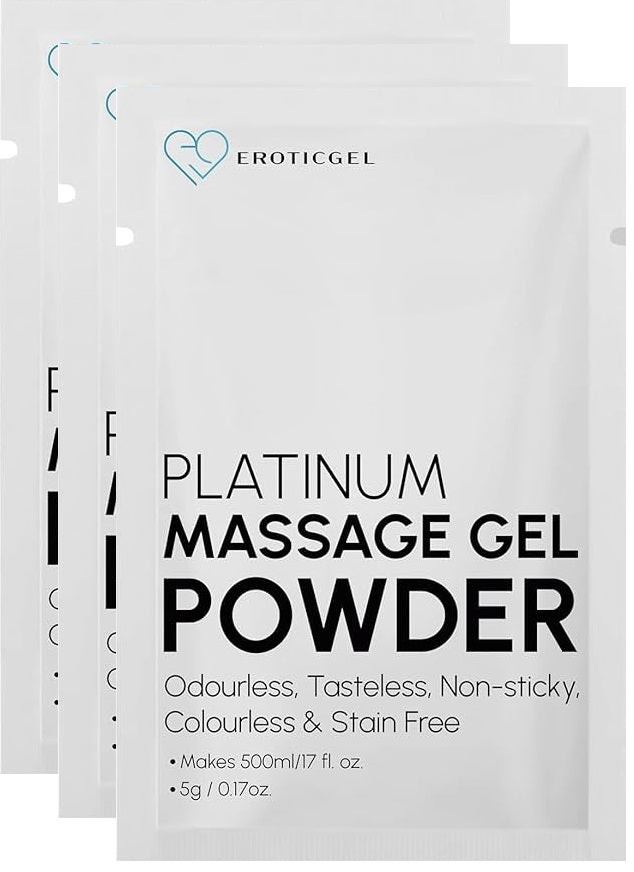 Eroticgel | Nuru Massage Powder 5g Travel Sample White Sachets - Makes 250ml Gel - NEW LOOK SACHETS