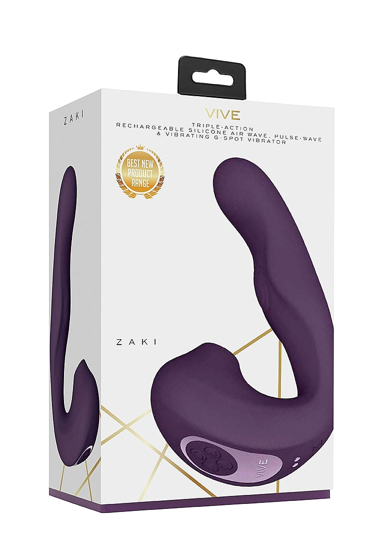 Shots Toys | VIVE Zaki Air Wave Pulse Wave & G-Spot Vibrator Purple