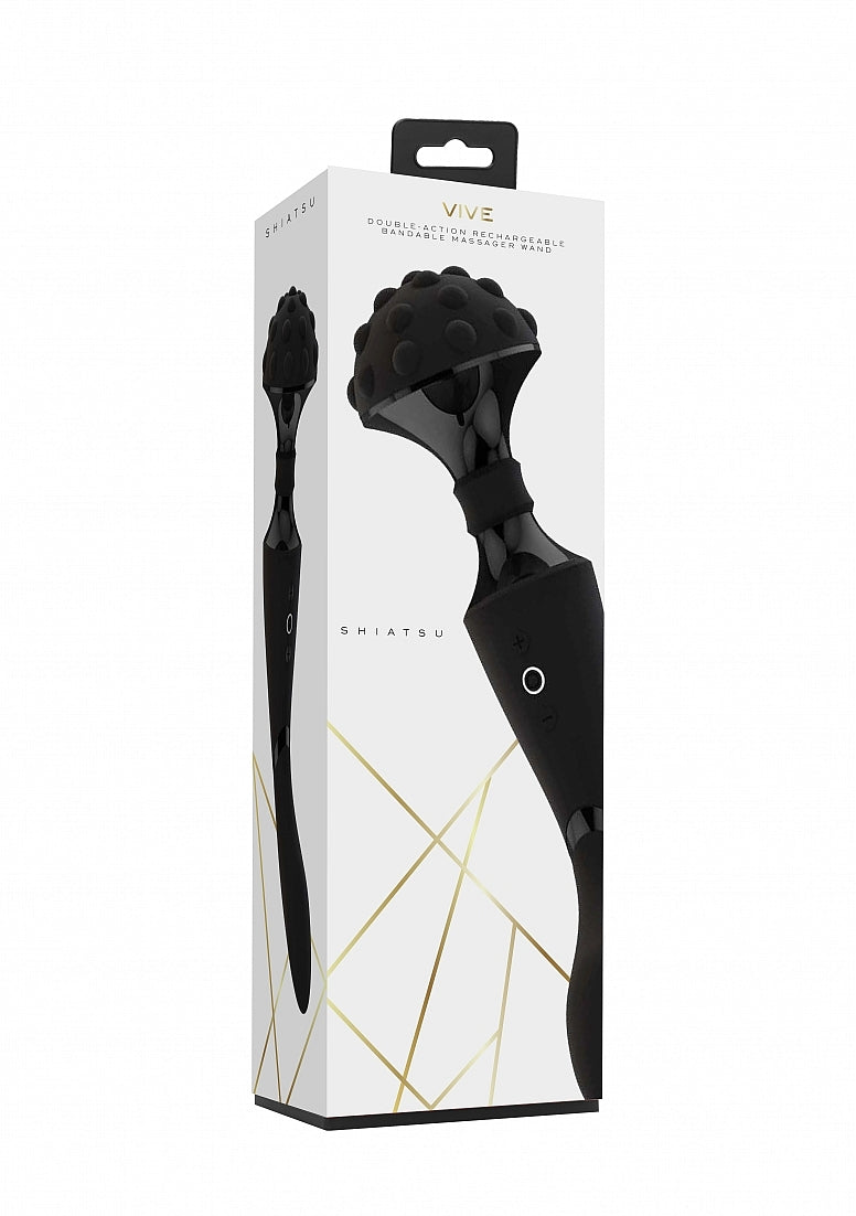 Shots Toys | VIVE Shiatsu Bendable Massager Wand Black