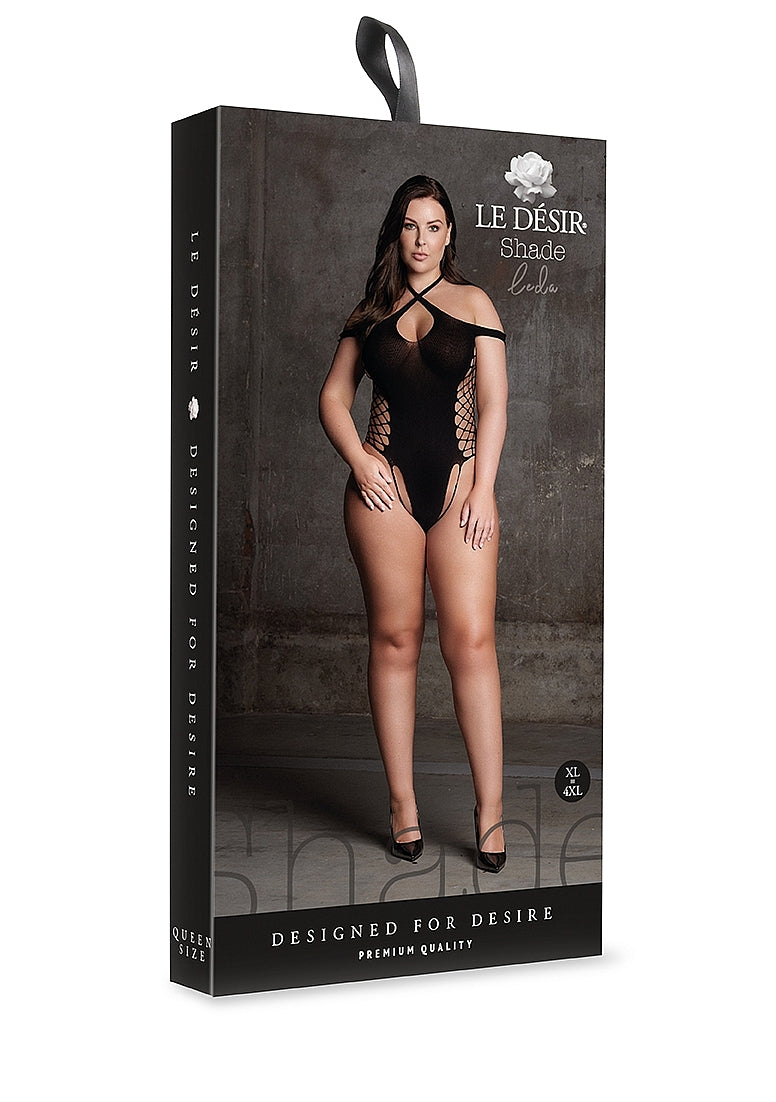 Le Desir Shade - Leda XIII - Body with Crossed Neckline and Off Shoulder Straps Black Size OSX